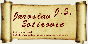 Jaroslav Sotirović vizit kartica